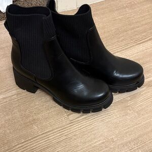 Soda Black Chunky Ankle Boots